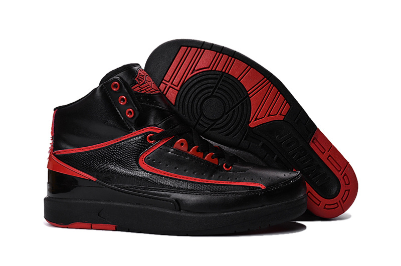 New Air Jordan 2 Black Red Shoes On Sale - Click Image to Close